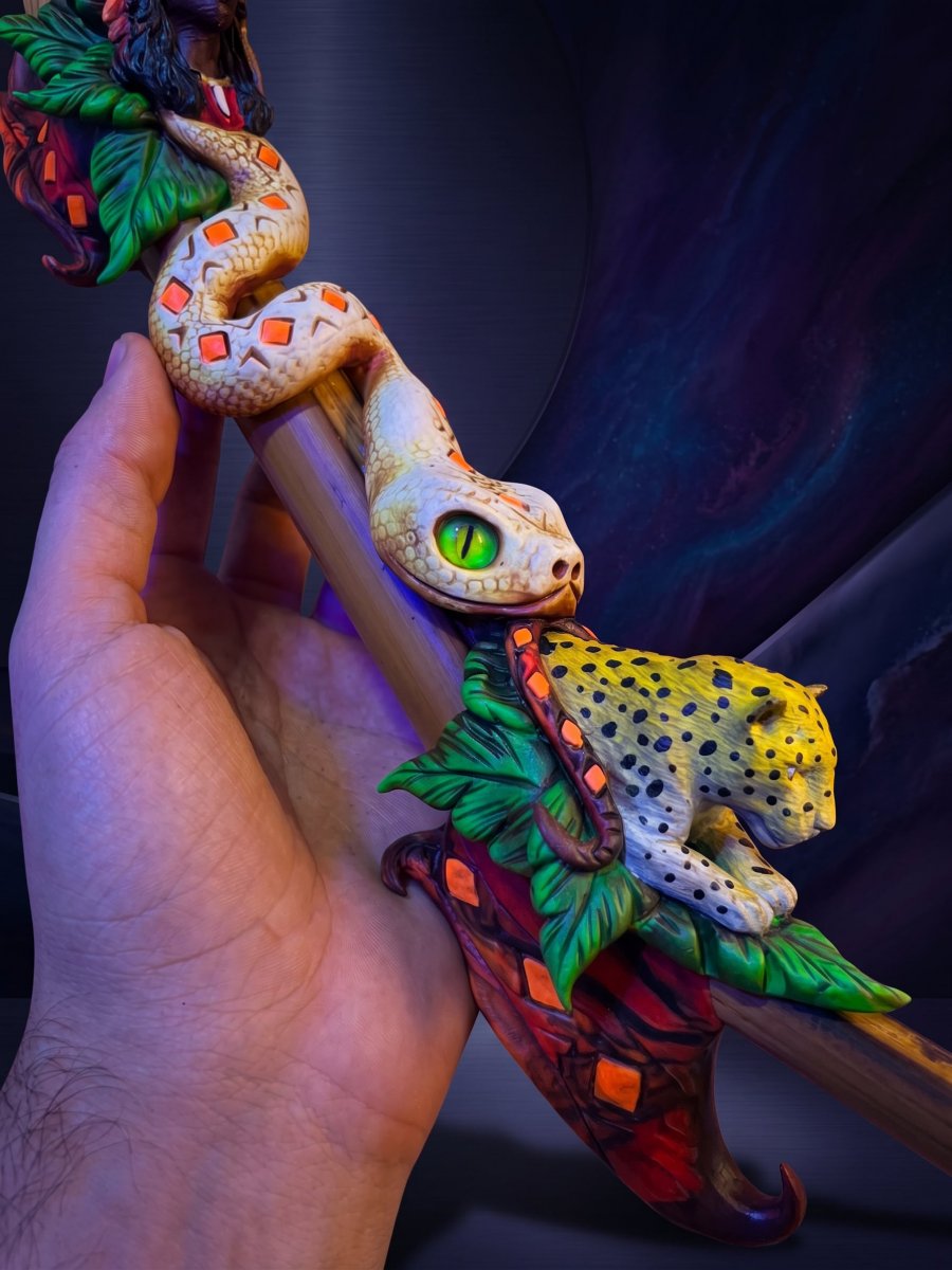 🐍 Tepi Artesanal em Bambu – Força da Jiboia, Onça &amp;amp; Caboclos 🐆🌿